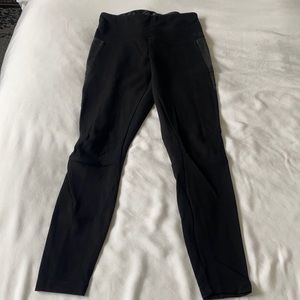 Black Lyssé leggings with Faux Leather Detail